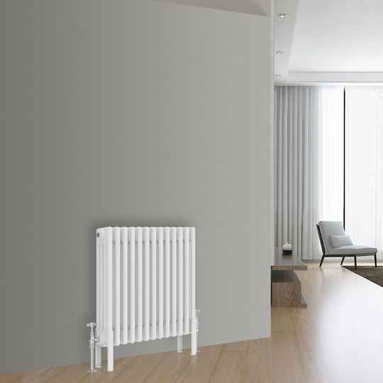 NRG - Traditional Cast Iron Style Radiator Central Heating Rads White Horizontal 4 Column 600x605mm