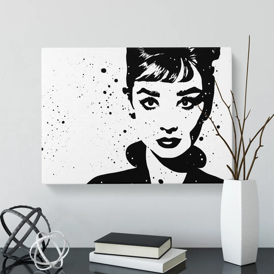 Audrey Hepburn Monochrome Vol.2 - Wrapped Canvas Graphic Art
