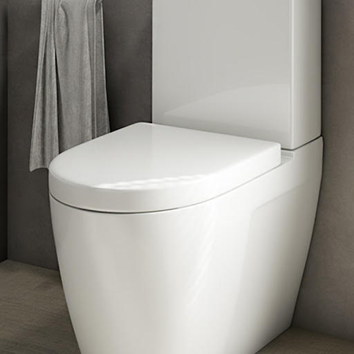 Affine Bordeaux Soft Close D-Shape Toilet Seat - Top Fix White
