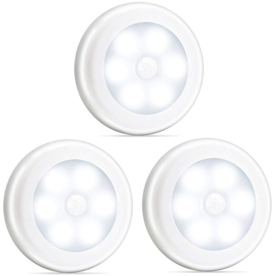 3pcs Motion Sensor Light, Battery Operated Rechargeable led Night Light, Cabinet Lights Staircase Light Corridor Bathroom Bedroom Kitchen Cabinet