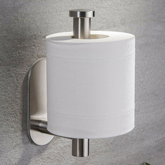 Wall Toilet Roll Holder Self, Silver - Livingandhome
