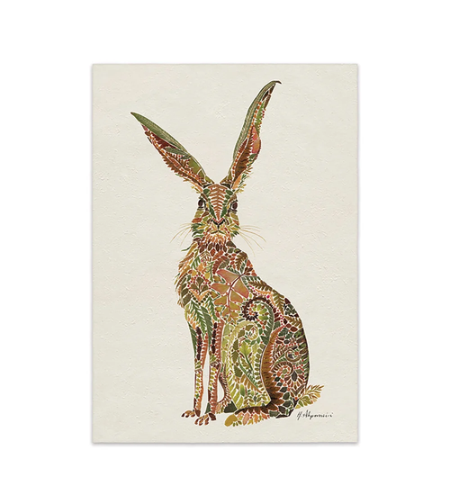 Gazing Hare by Helen Ahpornsiri - Unframed Art Print on Paper