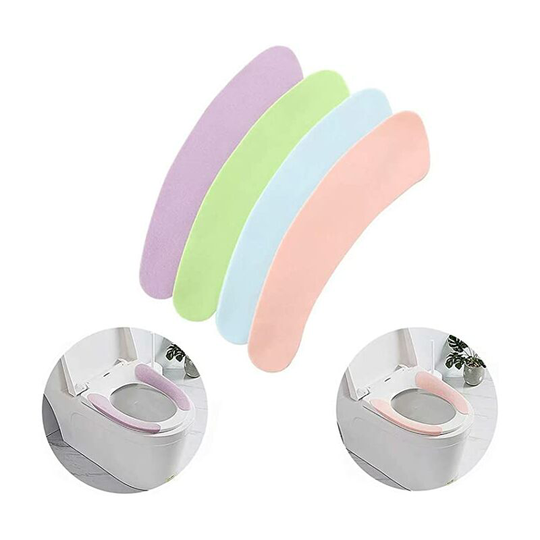 Bathroom Warmer Toilet Seat Cover Pads 4 Pack Washable and Reusable Cushion for Winter