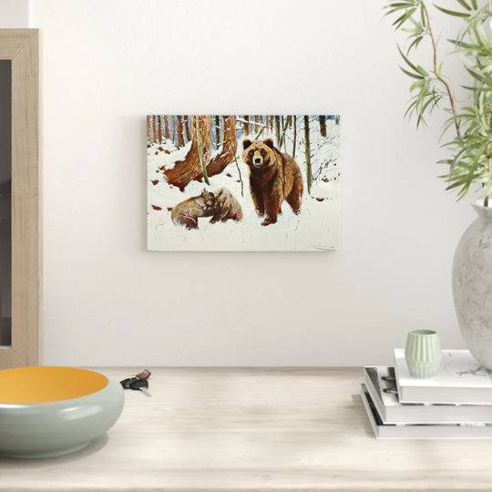 'Vintage Brown bears' by W Kuhnert Graphic Art
