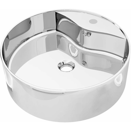 Wash Basin with Overflow 46.5x15.5 cm Ceramic Silver Vidaxl Silver