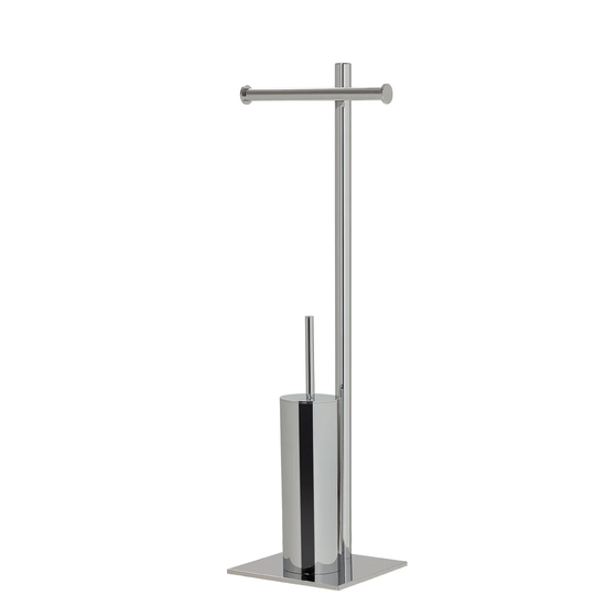 Square Combi Free-Standing Toilet Roll & Brush Holder