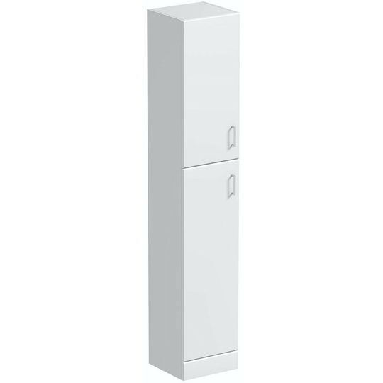 Eden white tall storage unit 1900 x 350mm - White - Orchard
