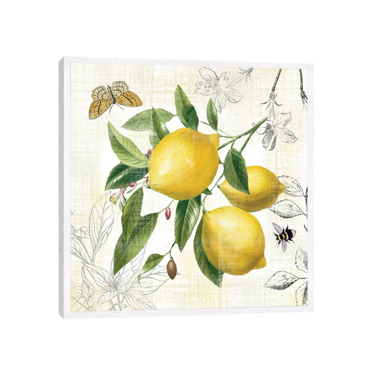 Linen Lemons II by Nan - Graphic Art Print on Canvas