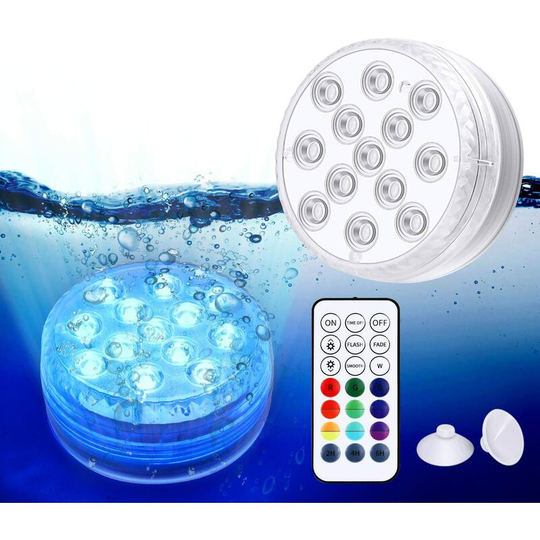 Submersible led Light, IP68 Lighting Multi-color Underwater Lights with Remote Control, Waterproof Tub Lights, for Aquarium Bathtub Swimming Pool