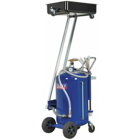80L Mobile Oil Drainer with Air Discharge - Cantilever Drain Pan - Probes