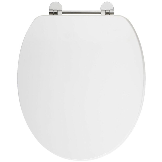 Wooden Effect Soft Close Toilet Seat Inc. Fittings - Gloss White - Verona