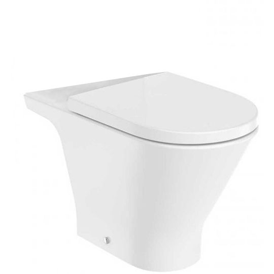 Roca - The Gap Round Rimless Close Coupled Dual Outlet Toilet Pan Only 655mm Projection - White