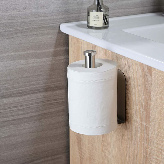 Self-adhesive toilet paper holder, lengthen the toilet roll holder without drilling stainless steel