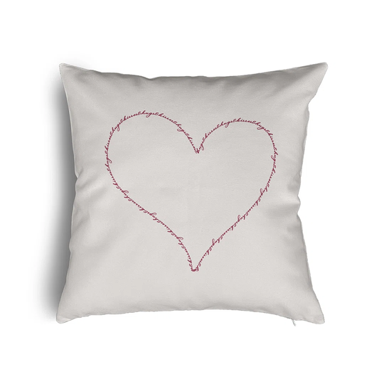 Hugs And Kisses Heart Valentine's Day Decorative Indoor Scatter Cushion