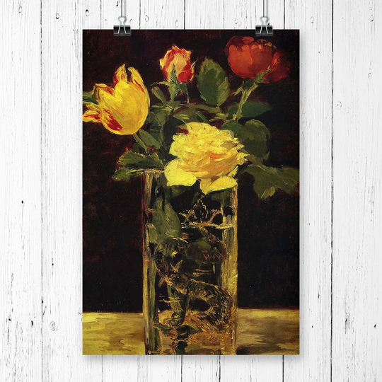 Rose and Tulip' by Édouard Manet Printing Print