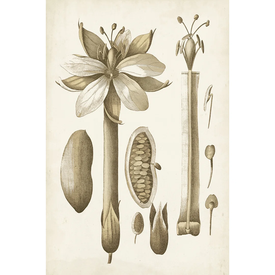 Ochre Botanical I - Wrapped Canvas Painting