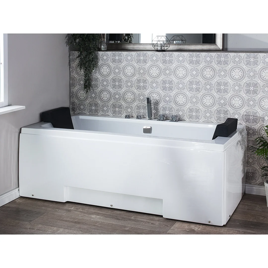 Dennis 1700mm x 750mm Back to Wall Whirlpool Bathtub with 8 jets
