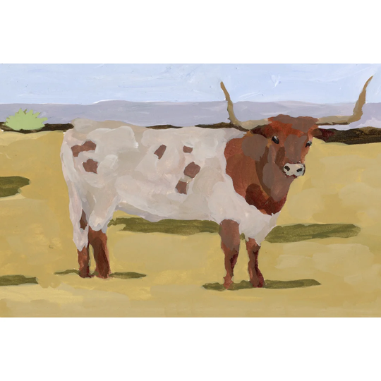 Longhorn Cattle II by Melissa Wang - Wrapped Canvas Painting