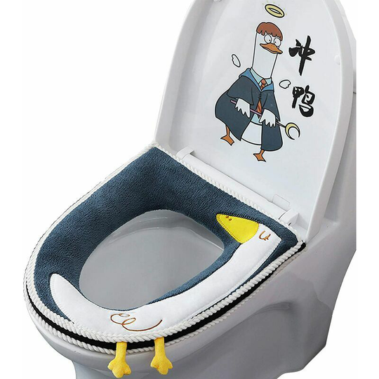 Toilet Seat Cover,BR-Vie Toilet Seat Cushion Warm Cloth Toilet Seat Protection Warmer Antibacterial Washable Toilet Seat Cloth Pads with Handle,