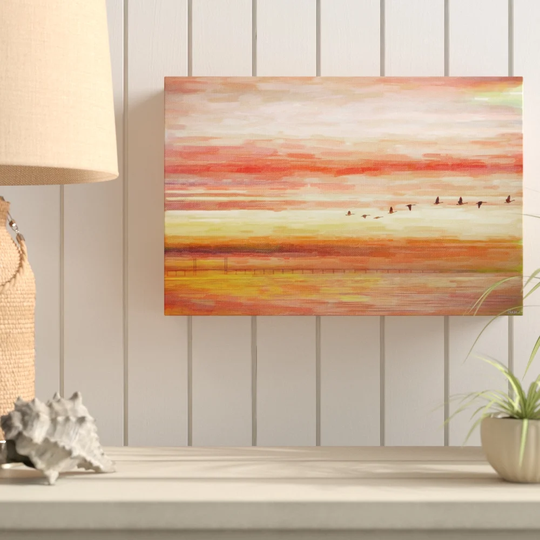 'Flying South' by East Urban Home Graphic Art Print on Wrapped Canvas