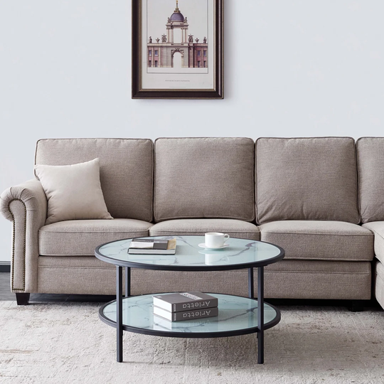 Guiliaine Floor Shelf Coffee Table with Storage