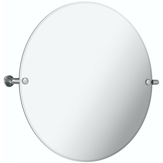 Traditional round pivot bathroom mirror 500 x 500mm - Silver - Accents