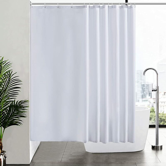 1Piece Mildew Proof Shower Curtain Washable Waterproof Fabric Large Polyester Shower Curtains for Bathtub or Bathroom White 240x180cm