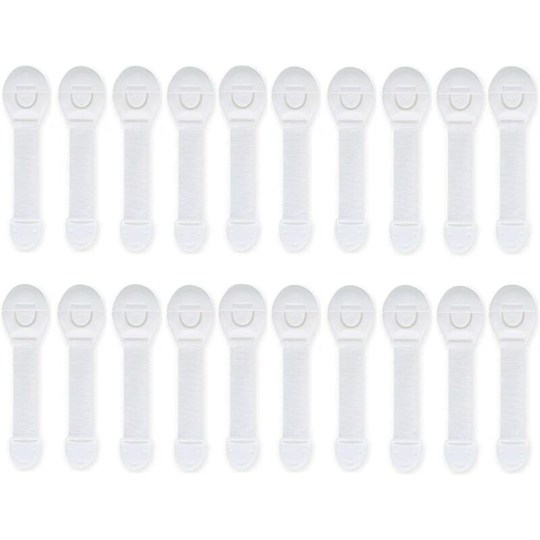 Perlerare - 20 x Safety Drawer Block Fridge Drawer Cupboard Cabinet Door Safety Locks for Child/Baby/Dog/Cat, with Adhesive