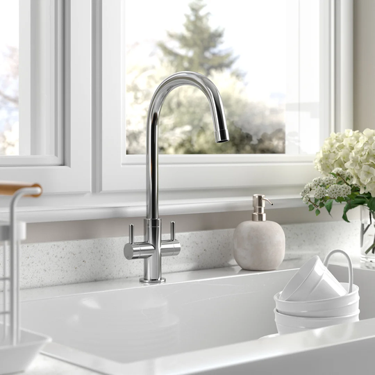 Monorise Double Handle Twin Lever Monobloc Tap