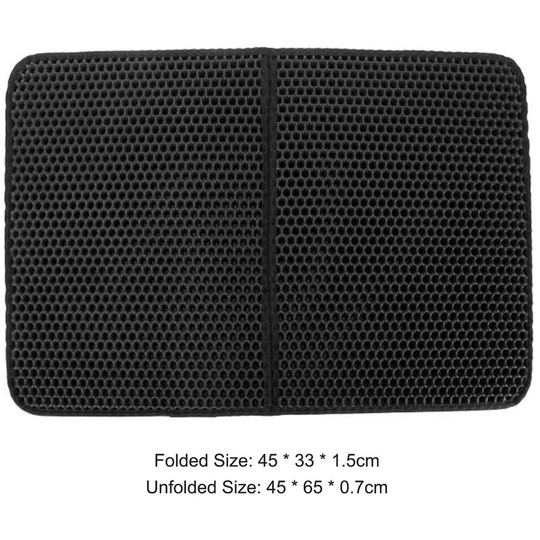 Pet Litter Mat eva Waterproof Washable Cat Litter Trapper Mat Foldable Cat Litter Mat Double Layer Mats,model:Black Medium - model:Black Medium