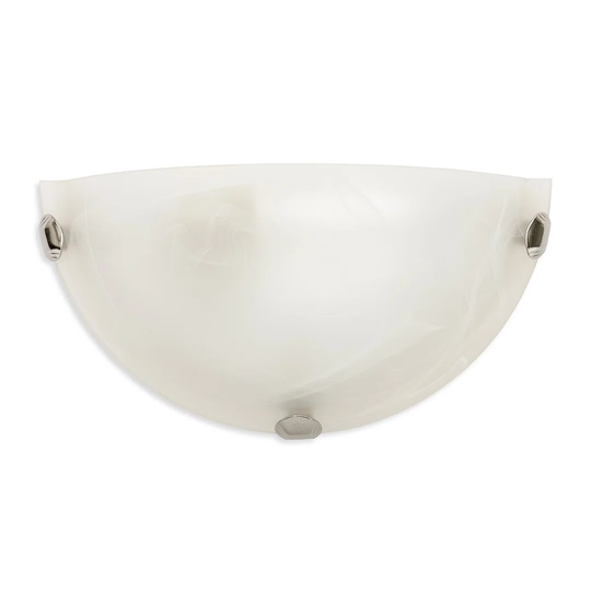 White Alabaster Half-Moon Ceiling Lamp, Diameter 30Cm. Connection For 1 E27 Bulb. LED Compatible. Easy Assembly. Classic Design.