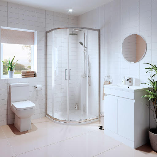 Amelie Bathroom Suite with Diamond Quadrant Enclosure & Artis Vanity Unit - 900mm