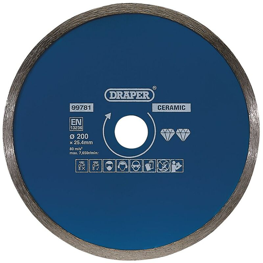 99781 - Continuous Diamond Blade (200mm) - Draper