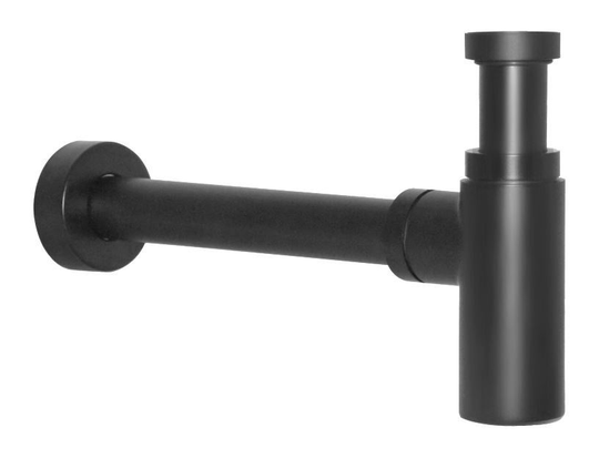 Black Powder Coated Brass Waste Bottle Trap Drain Siphon Basin Sink 5/4'