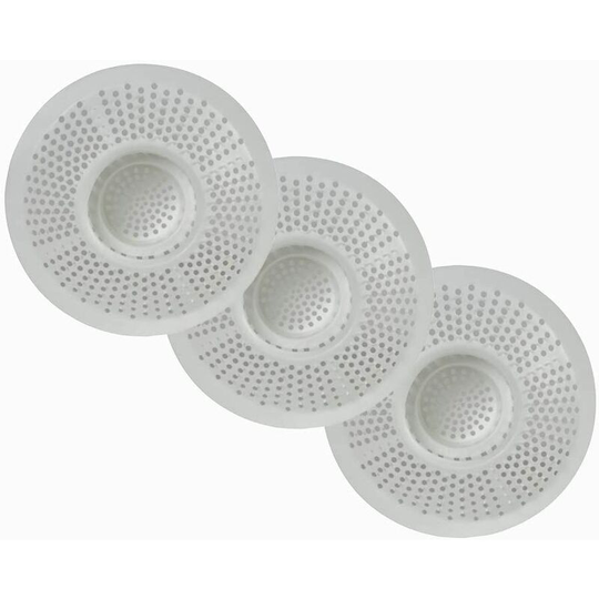 Plastic Bathtub Drain Protector for Bathtubs & Showers, Pack of 3, White, 3 Count