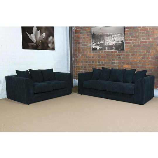 Darcey 3 Seater & 2 Seater Sofa Set - Black