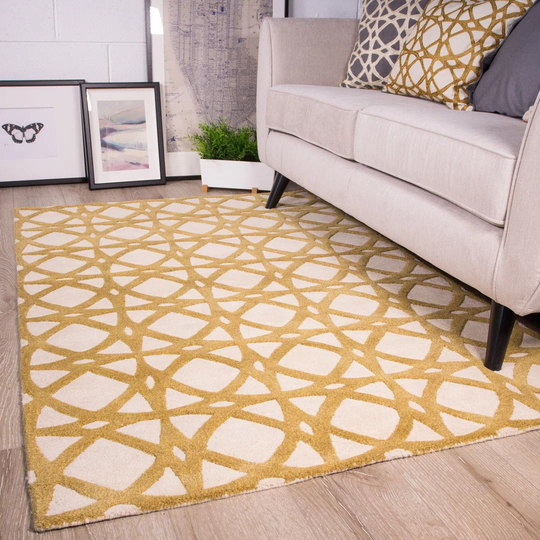 Withers Mustard Handwoven Wood Yellow Rug