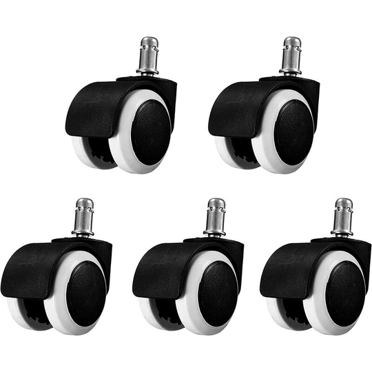 Universal Office Chair Casters Replacement for Silent Rubber Tires Armchair Casters 2 inch 5 Pcs