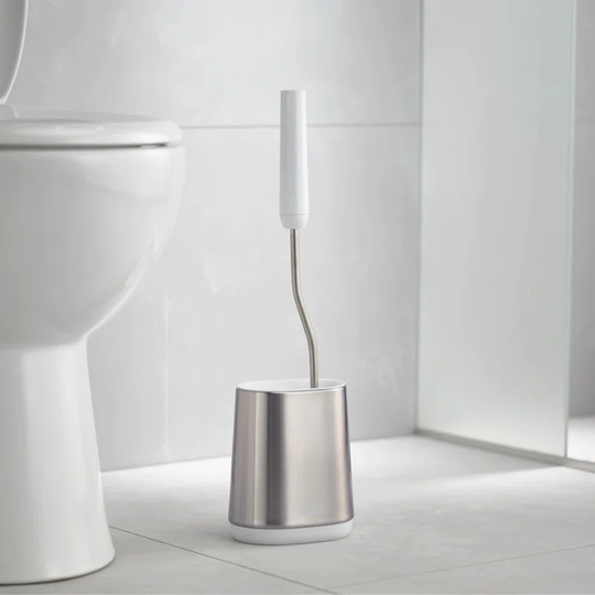Flex Lite Steel Anti-Drip, Compact Stand, Anti-Fingerprint Toilet Brush, Stainless Steel, Grey (70561)