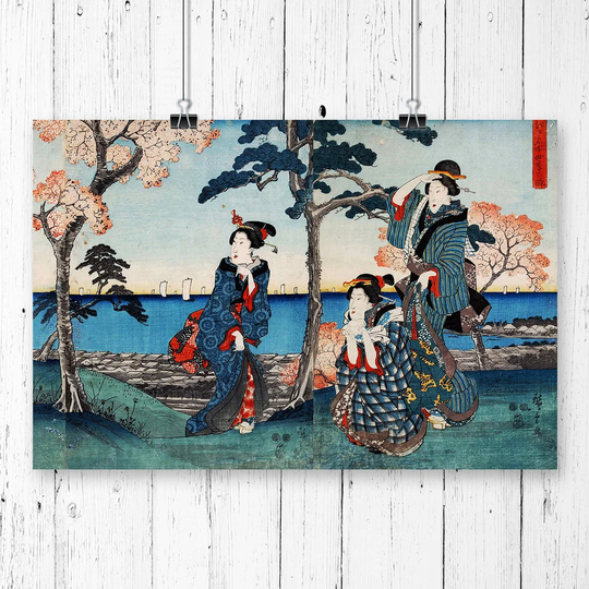 'Japanese oriental Art' by Hiroshige Graphic Art