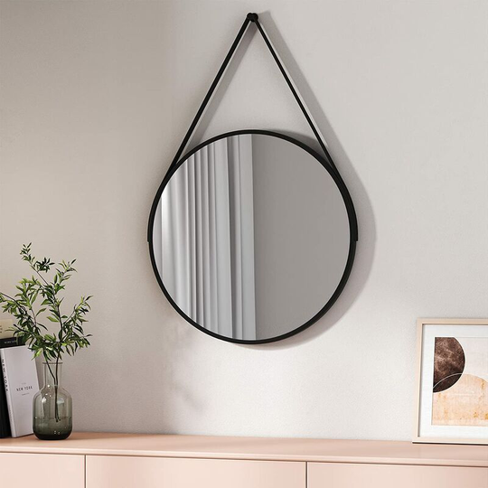 Emke - Bathroom Mirror 500mm Large Circle Mirror Round Mirror Wall Vanity Mirror Framed Hanging Makeup Mirror Decoration for Bathroom Bedroom Living