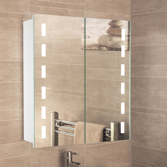 Led Illuminated Anti-fog Wall Mounted Mirror Cabinet Bluetooth Touch Sensor Demister Pad with Shaver Socket - Livingandhome