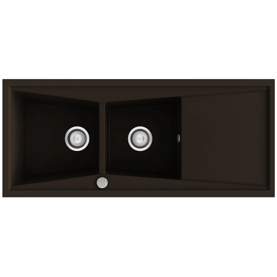 , 25 sink depth Angelina 118cm x 51cm Double Bowl inset Kitchen Sink