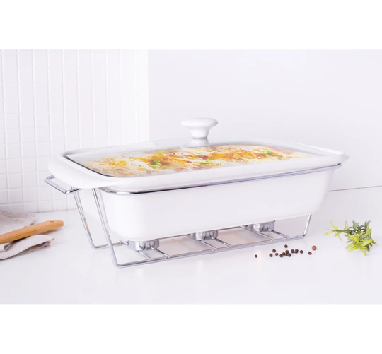 Circumstancer Ceramic Warming Container Heat Resistant White 3.2L