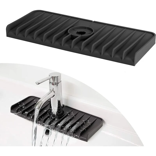13treize - Sink Splash Guard, Silicone Faucet Water Catcher Mat, Sink Draining Pad behind Faucet, Self Draining Faucet Pad, Sink Protector for