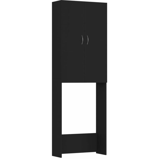 Washing Machine Cabinet Black 64x25.5x190 cm Vidaxl black
