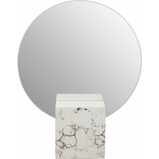 Wall Mirror With Base Bathroom Mirrors With Nordic Marble Effect Mirror Wall White Bathroom Block Styles Free Standing Mirrors With Sleek Design /