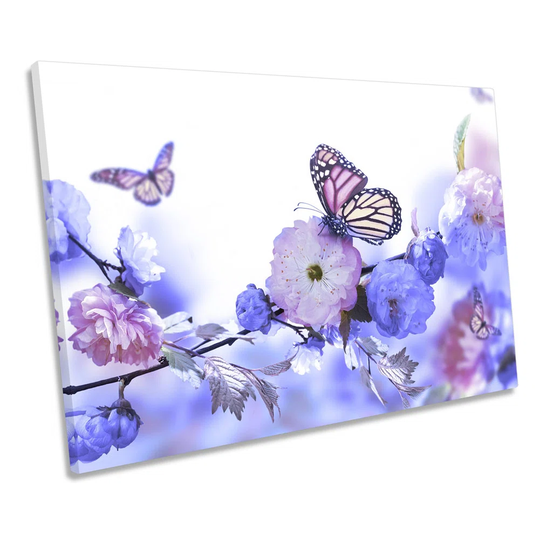 Butterfly Floral Flowers - Wrapped Canvas Air Prints