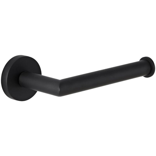 Nero - Modern Round Wall Mounted Bathroom Toilet Roll Holder - Black - Milano