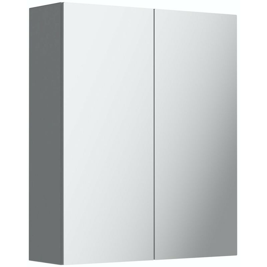 Wyatt onyx grey mirror cabinet 720 x 600mm - Grey - Reeves